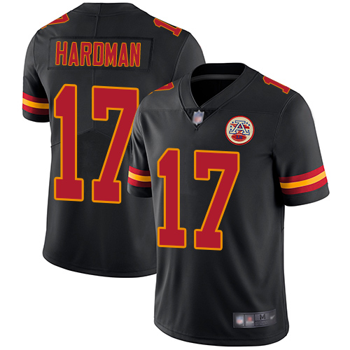 Men Kansas City Chiefs #17 Hardman Mecole Limited Black Rush Vapor Untouchable Football Nike NFL Jersey